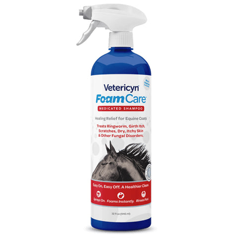 vetericyn foam care equine medicated shampoo 32 oz